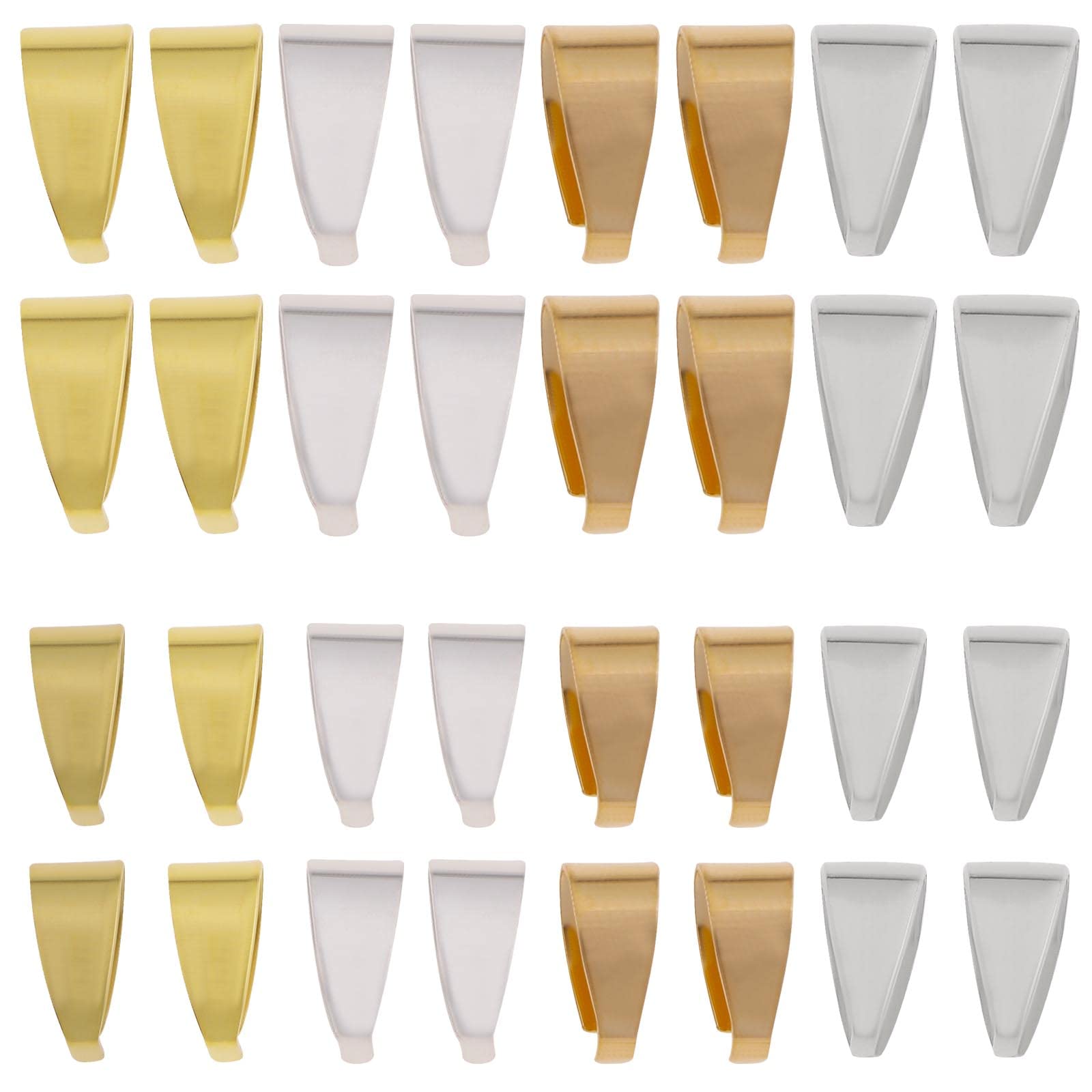 OTOTEC 800PCS Metal Snap Bail Hook Pinch Clip Pendant Charms Clasps Chain Connector for DIY Necklace Bracelet Jewelry Findings Making 4 Colors 2 Sizes