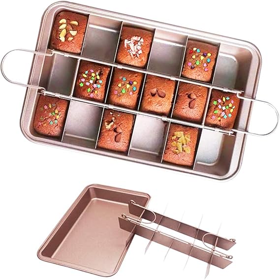 Brownie Tin Brownie Tray with Dividers HighCarbon Steel Brownie Pan