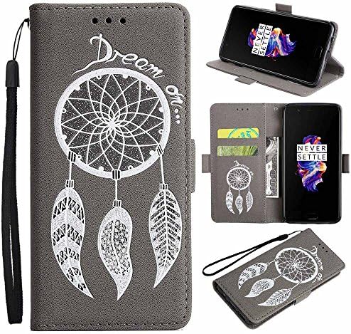 msk OnePlus 5 Case, Cover [Glitter Wind Chimes Design] PU Leather Wallet Case Built-in Card Holders Flip Cover Protection case For OnePlus 5 - Gray
