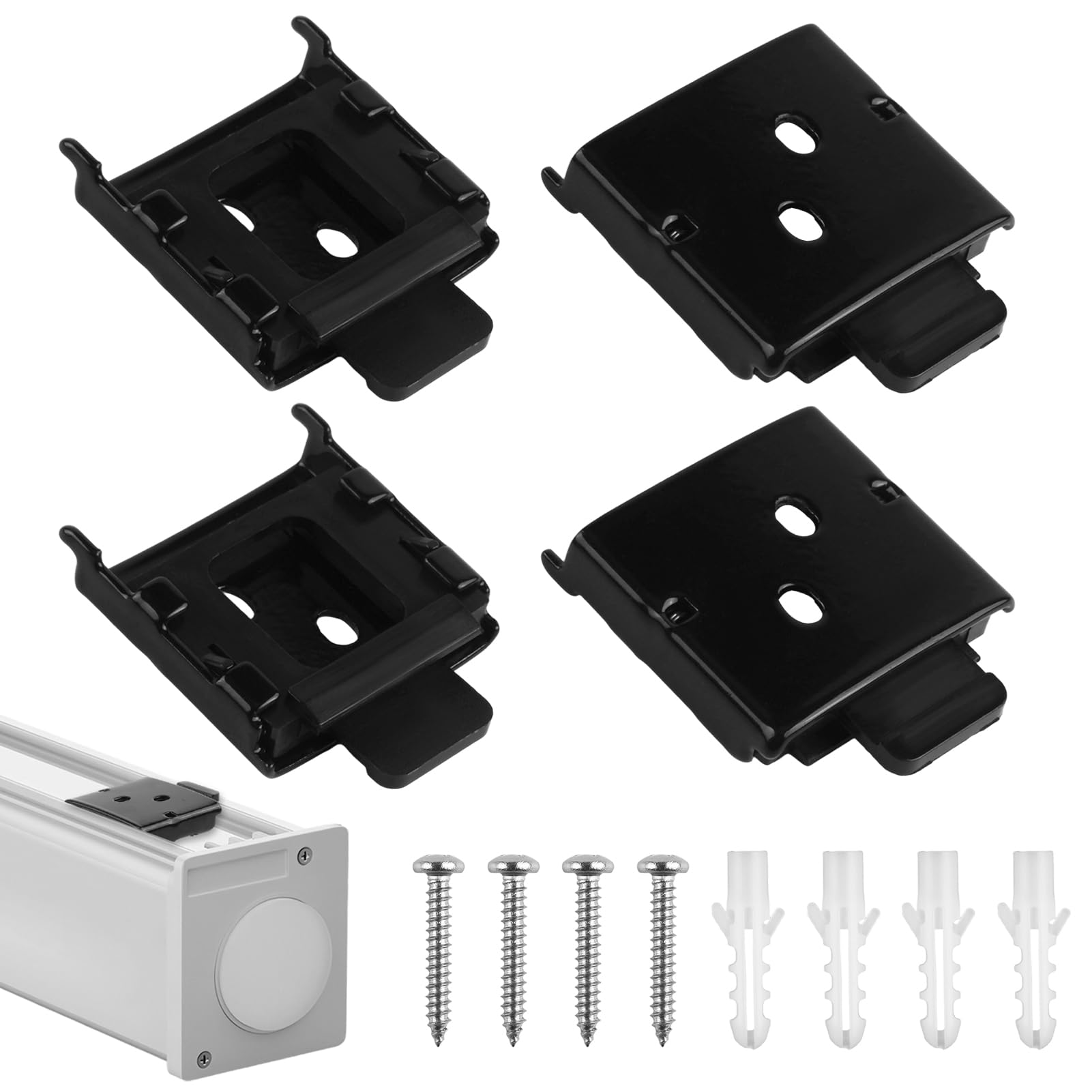 Photo 1 of 2 Pcs Metal Mounting Brackets Roller Blind Buckles, Shade Hardware and Window Blin for Vertical and Roller Shades, Universal Mounting Brackets for Blinds with 4 Screws and 4 Plastic Anchors