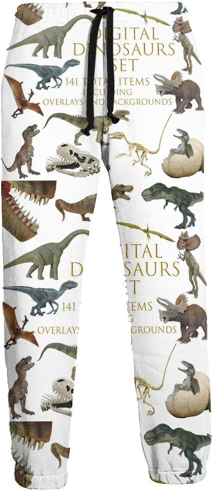 Dinosaurs Set Men Sport Pants, Soft and Comfortable Sweatpants, Joggers