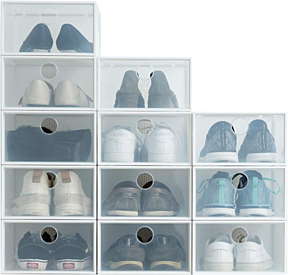 LittleJimmy Shoe Boxes Clear Plastic Stackable - a New Generation of Shoe Storage Box with Reinforced Design , One of the Most Sturdy Shoe Organizer (12): Home Improvement