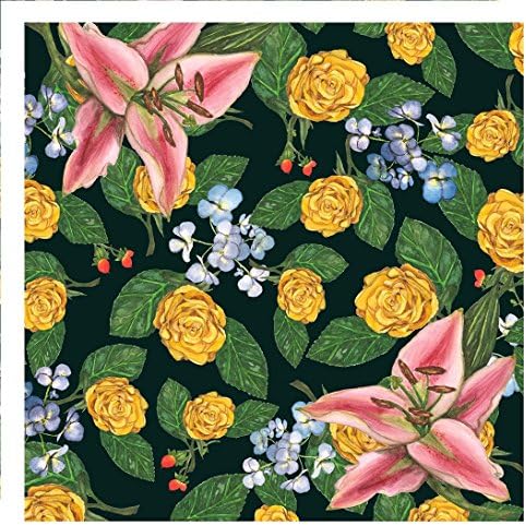 LB-Paint Story luxury women scarves 9090 cm Mixed flower watercolor print style (black)