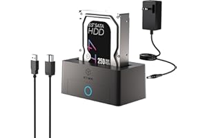 ICY BOX Hard Drive Docking Station, SSD HDD 2.5 3.5 Inch SATA to USB Adapter, External SSD Enclosure Hard Drive Reader, Suppo