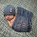 Ufraky Newborn Baby Infant Crochet Knitted Cap Rug Costume Photography Prop Outfit (Blue hat + Blanket)