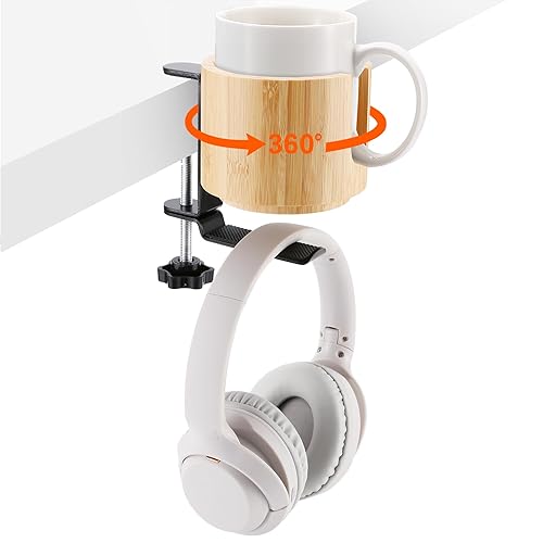 Nnewvante 360° Rotating Headphone Hanger, in Desk Cup Holder