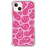 Dohakemuny Pink Melting Smile Face Case Compatible with iPhone 15 Plus, Aesthetic Trippy Smile Face Case for iPhone 15 Plus for Teens Men and Women, Cool Trendy TPU Bumper Case Cover