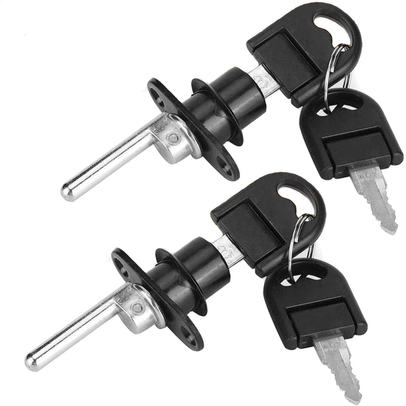 Litensh 2PCS Litensh 2PCS Filing Drawer Lock with Keys, Cabinet Piston Cam Locks for Desk Cupboard Wardrobe Furniture File Plunger Door Lock Locker, Diameter 16mm, Black