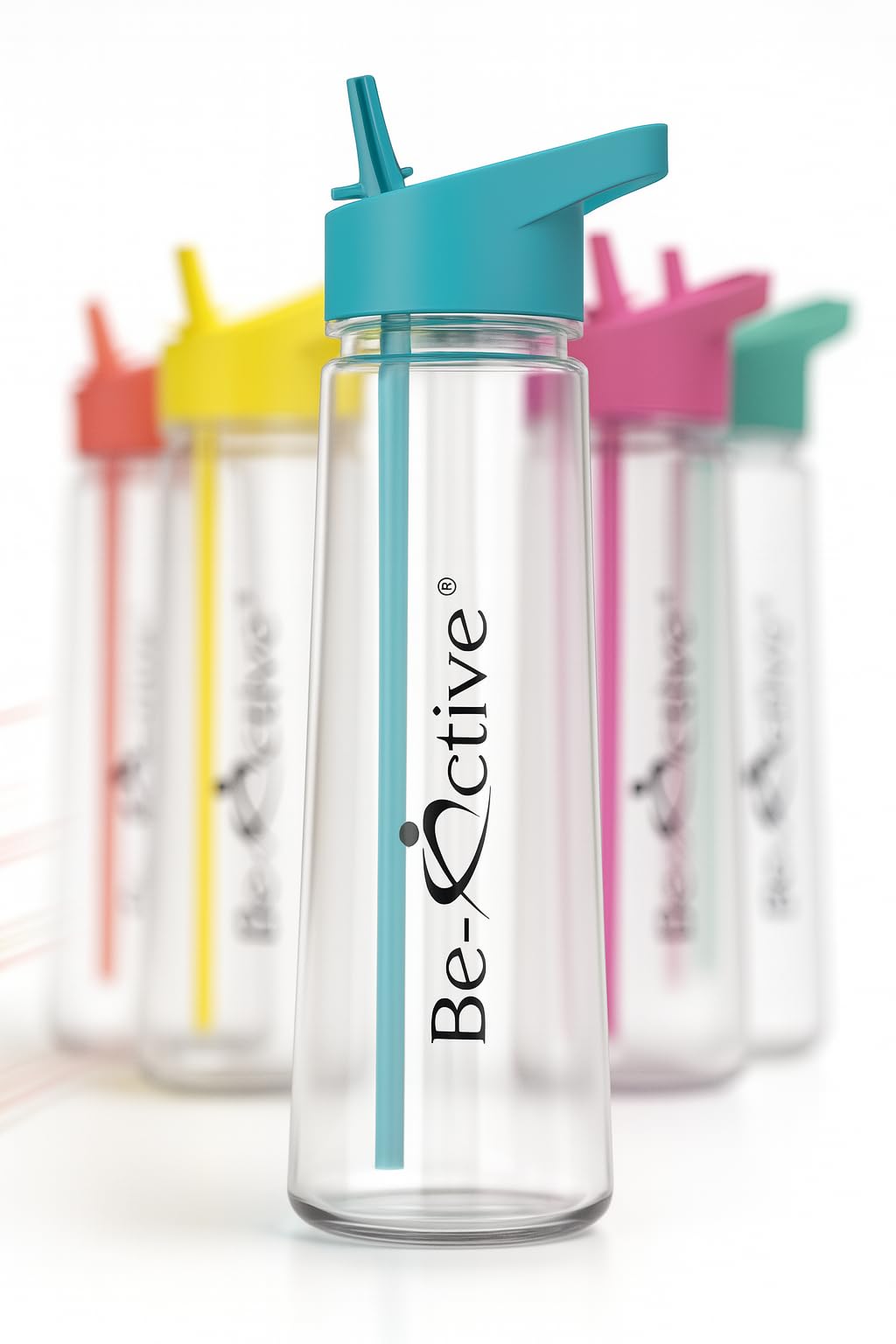 Be-Active Motivational 900ML Water Bottle | with Times to Drink | Straw | Hydrate | BPA Free | Tracker (Blue) โ image 1
