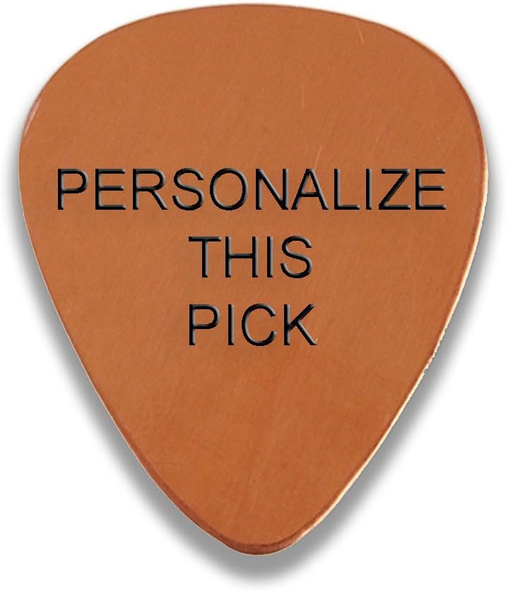 Personalized Add Your Own Engraved Text Guitar and Bass Pick Custom Customizable Gift COPPER - Hand Stamped
