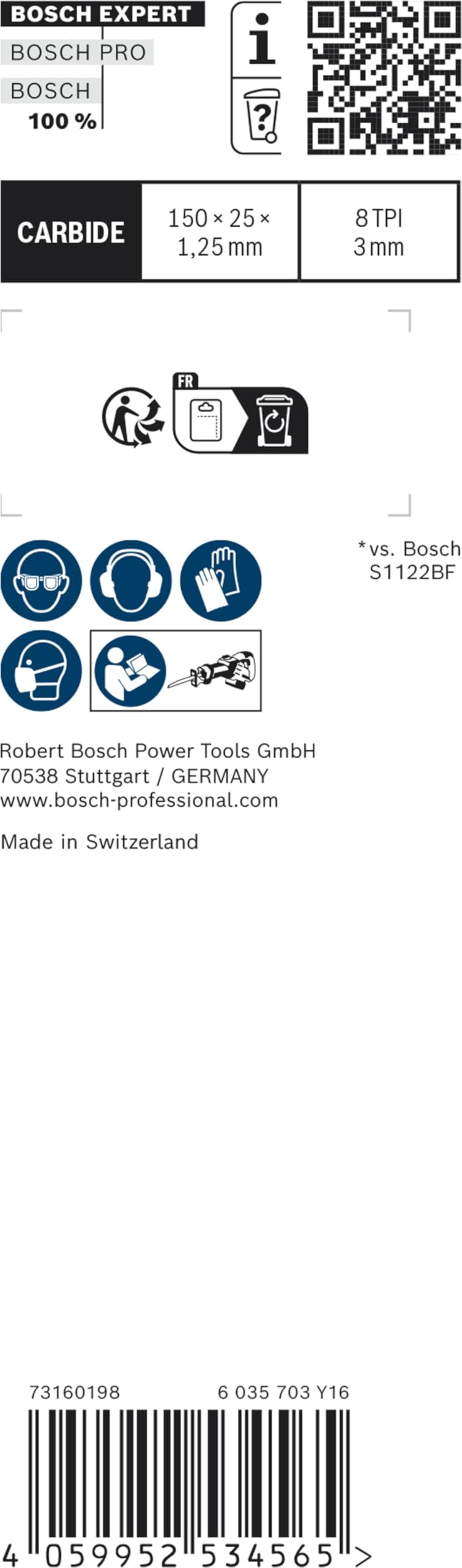 Bosch Professional 3x Expert ‘Thick Tough Metal’ S 955 CHC Säbelsägeblatt (für Zäher Stahl, Gusseisen, Länge 150 mm, Zubehör Säbelsäge) 4