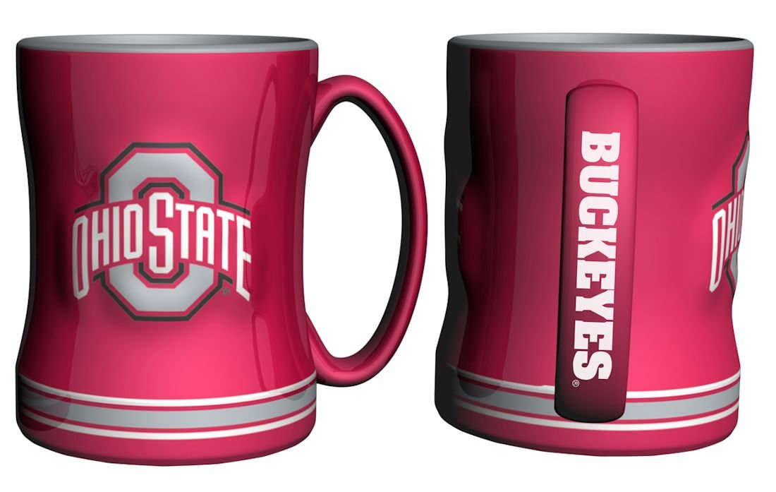 Ohio State Buckeyes Coffee Mug 14oz Sculpted Relief New