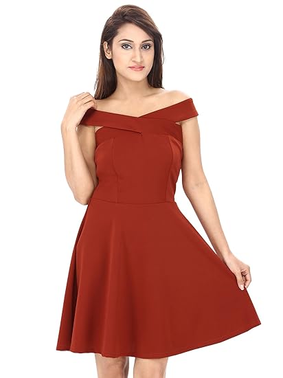 rust color bodycon dress