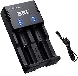 EBL iQuick Cargador para Pilas de Litio 18650 26650 14450 y ...