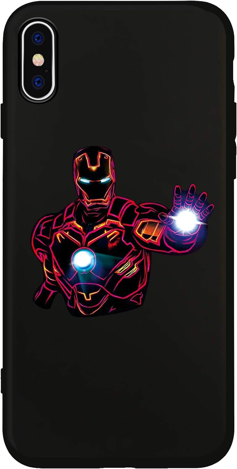 JOYLAND Black Phone Case Bumper Comic Hero Design Anti-Scratch Shockproof Silicone Gel Case Shell Cover Compatible for iPhone 7 Plus/iPhone 8 Plus