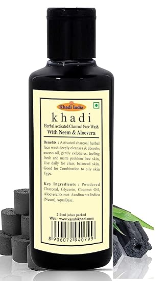 khadi natural charcoal face wash