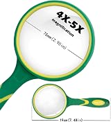 Uncle Paul Magnifying Glass 4X-5X 75mm Thickened Lens Green OS04 view 3