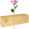 Forever Rose Bloomed, Beautiful 24K Gold Dipped Pink Rose That Lasts Forever, 24K Gold Dipped Rose w/Certificate of Authenticity, Everlasting Preserved Flower & Romantic Gifts for Women