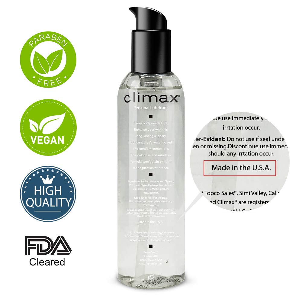 Climax Original Water Based Personal Lubricant, 6.5 fl. oz. Pure Lube