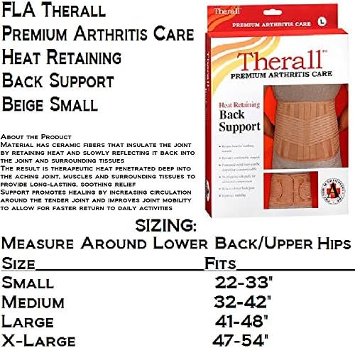 Therall Heat Retaining Back Support, Beige, Small