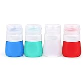 YINGGG Squeeze Portable Salad Dressing Container to Go Bottles for Sauces, Mini Salad Dressing Bottles，Leakproof Condiment Storage Bottle, Mini Ketchup Bottle Dressing to Go for Lunch set of 4 (37ML)