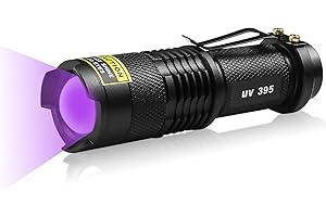 EOWCO 395nm UV Flashlight, Mini Ultraviolet Flashlight Detector for Pet Urine Stains, Small Black Light Flashlight for UV Glue Curing, AC Leak Detection & Scorpion, Rocks & Scorpions Finder