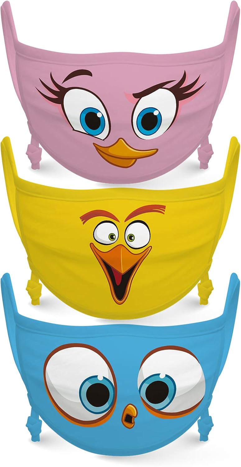 Angry Birds Kids Face Mask Reusable Cloth Face Masks Set