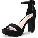 DREAM PAIRS Women's Platform Chunky High Heeled Sandals Open Toe Block Heels Ankle Strap Dress Shoes for Wedding Party Evening