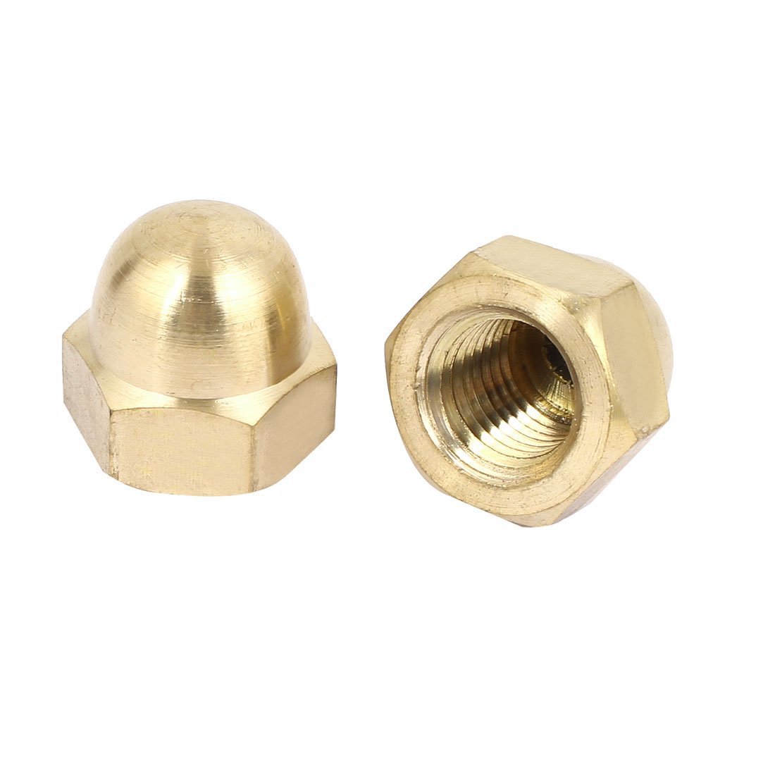 Sourcingmap Acorn Hex Cap Nuts - 2Pcs M20 Dome Nuts Brass Hexagon Decorative Cap Nut for Screws Bolts Brass Tone
