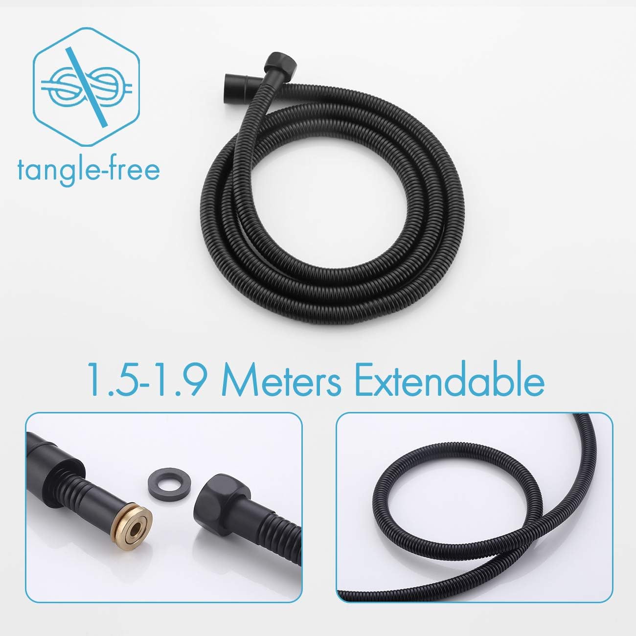 KES Shower System Bathroom Rainfall Shower Head Rain Mixer Shower Combo Set Wall Mount Matte Black (Including Shower Faucet Rough-In Valve Body and Trim), XB6223-BK - - 