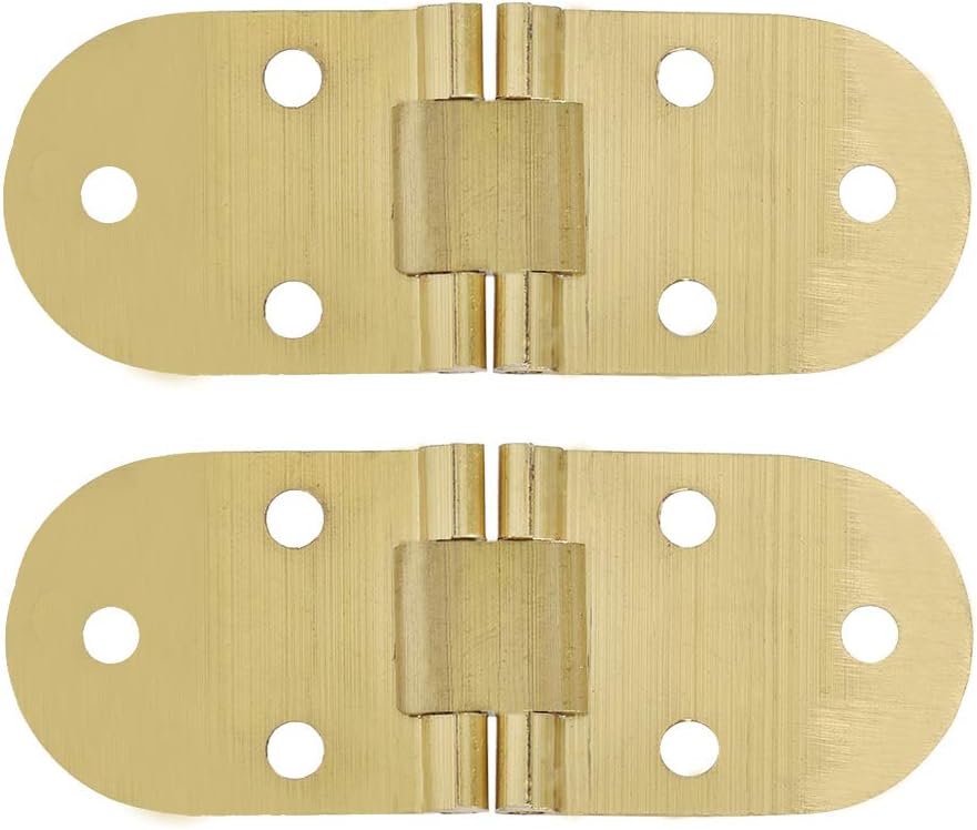 80 * 30mm 2pcs Gold Flat Mini Hinges Zinc Alloy Metal Round Hinge Furniture Flip Tray Hinge Hardware for Cabinet Closet Desk Folding Table - Image 5