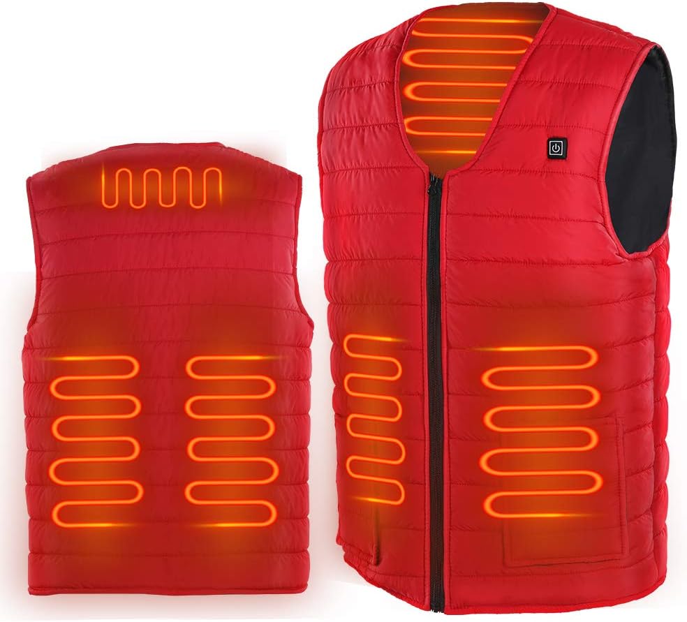 Ajing Heated Vest, Usb Electric Heated VNeck Vest Clothes Body Warmer