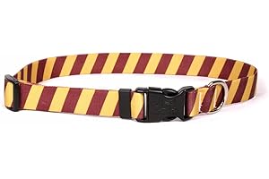 Yellow Dog Design Team Spirit Maroon and Gold Dog Collar with ID Tag System-Small-3/4 Neck 10 to 14"