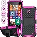 ElBolt 3 in 1 Bundle Nokia Lumia 635 / Nokia Lumia 630 Armor Grenade Stand Hard Gel Case - Hot Pink with Free Ultra-Sensitive Stylus Pen and Premium Screen Protector by BeautyCentral TM