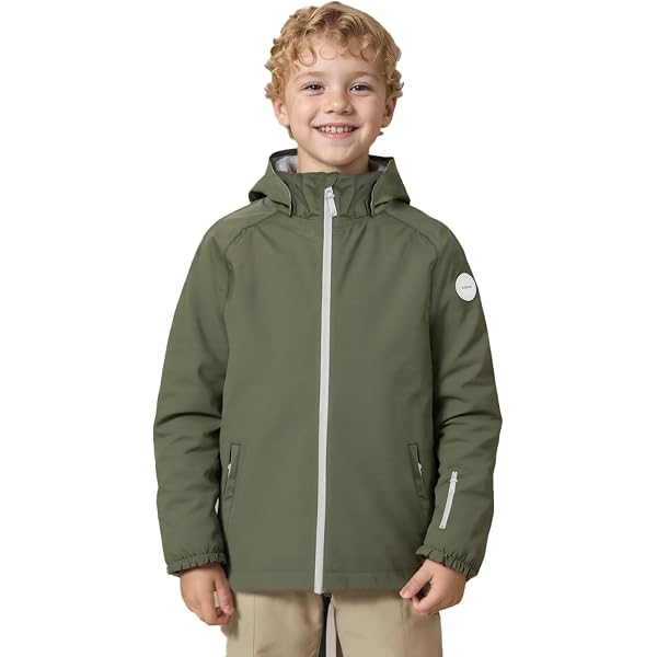 Veste Garçon Maoo Garden - Imperméable Légère Avec Doublure Polaire - Coupe-vent Avec Capuche - Printemps/Automne