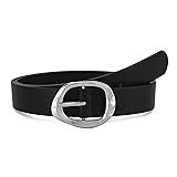 Earnda Black Leather Belts for Women Casual Fashion