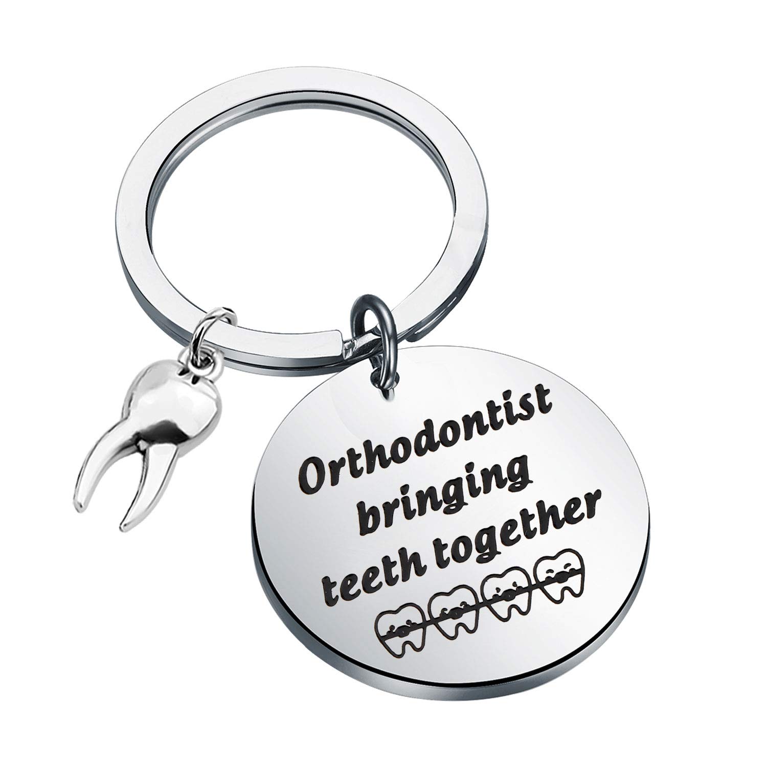 LBSBO Orthodontist Gift Dental Hygienist Gift Dentist Gift Orthodontist Bringing Teeth Together Keychain (Teeth Together K)