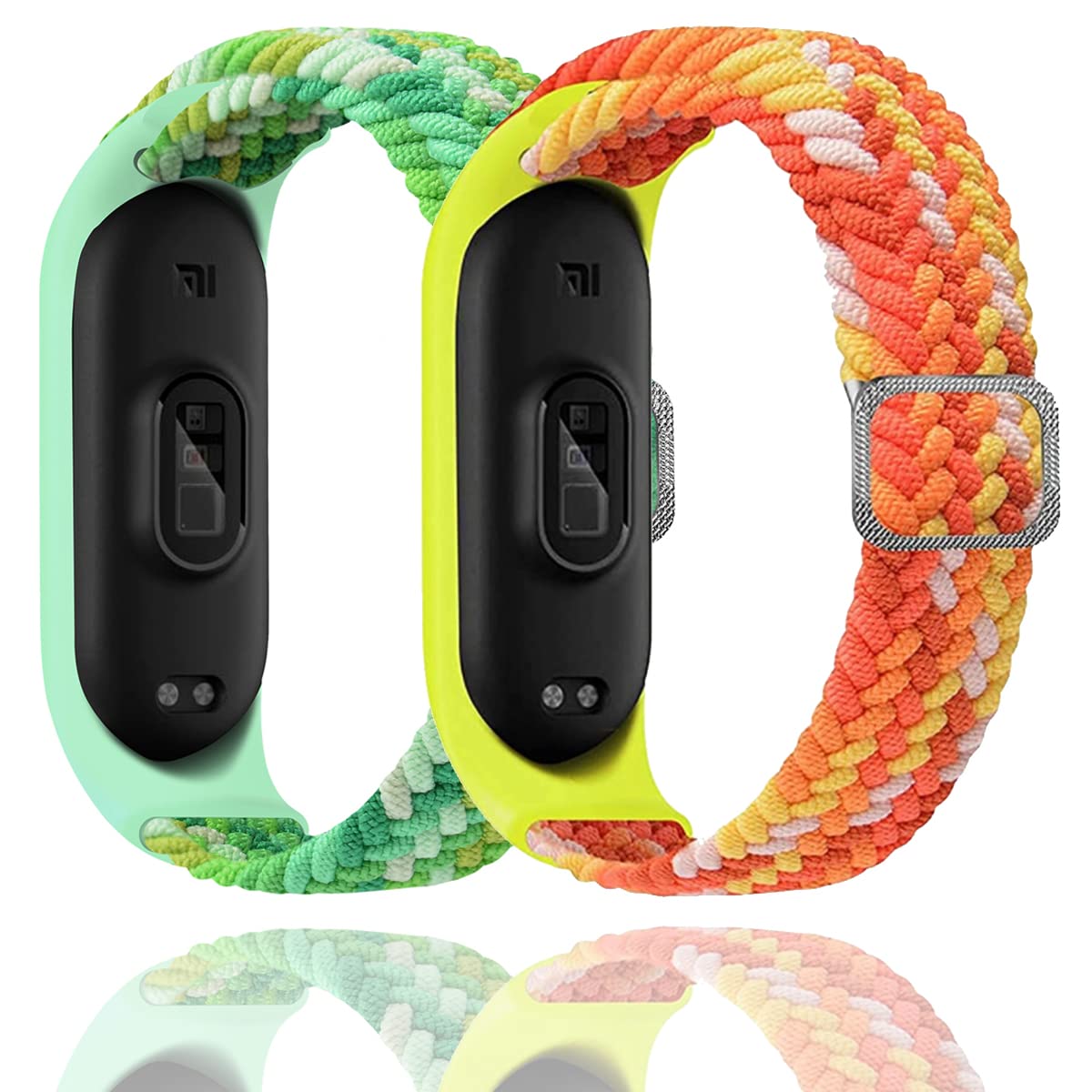 Keecuty Nylon Bracelet for Mi Band 6/5/4/3 Bracelet Elastic Fabric Braided Soft Nylon Sports Bracelets Elasticity Breathable Expandable Watch Strap for Mi Band 6/5/4/3