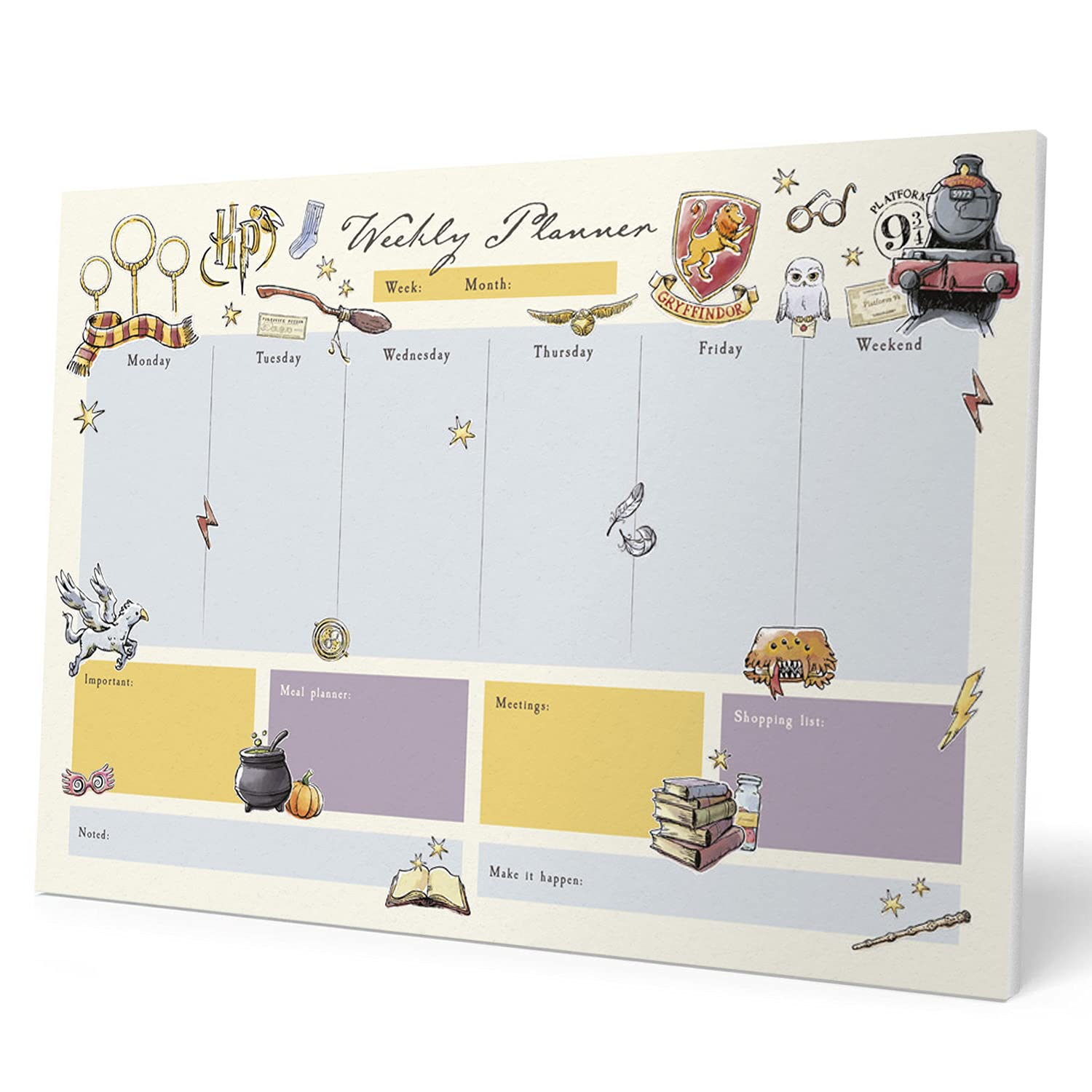 Grupo Erik Weekly Planner A3 - Harry Potter Stationery | Undated Daily Planner Family, Desk Calendar, 54 Tear Off Pages A3 Notepad | Harry Potter Gifts Under 10 Pounds — image 1