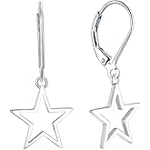 JO WISDOM Women Star Earrings,925 Sterling Silver Leverback Dangle & Drop Earrings,Jewelry for Women(Polar Star)