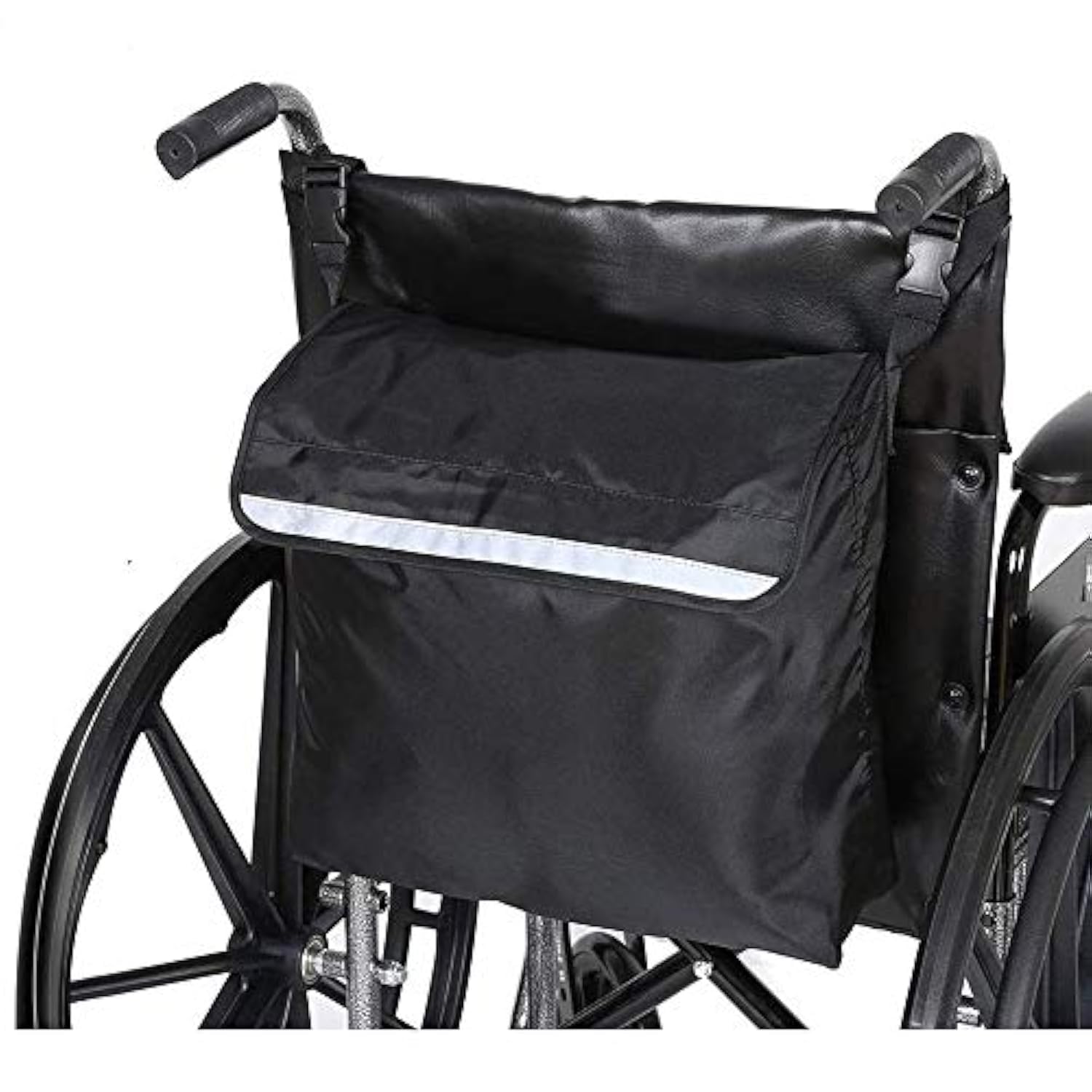PERFETSELL Wheelchair Backpack Multifunction Wheelchair Bag Outdoor Wheelchairs Backpack Storage Bag Mobility Scoote Large Capacity Accessory Carry Pouch for Most Wheelchairs/Scooter/Rollator (Black)