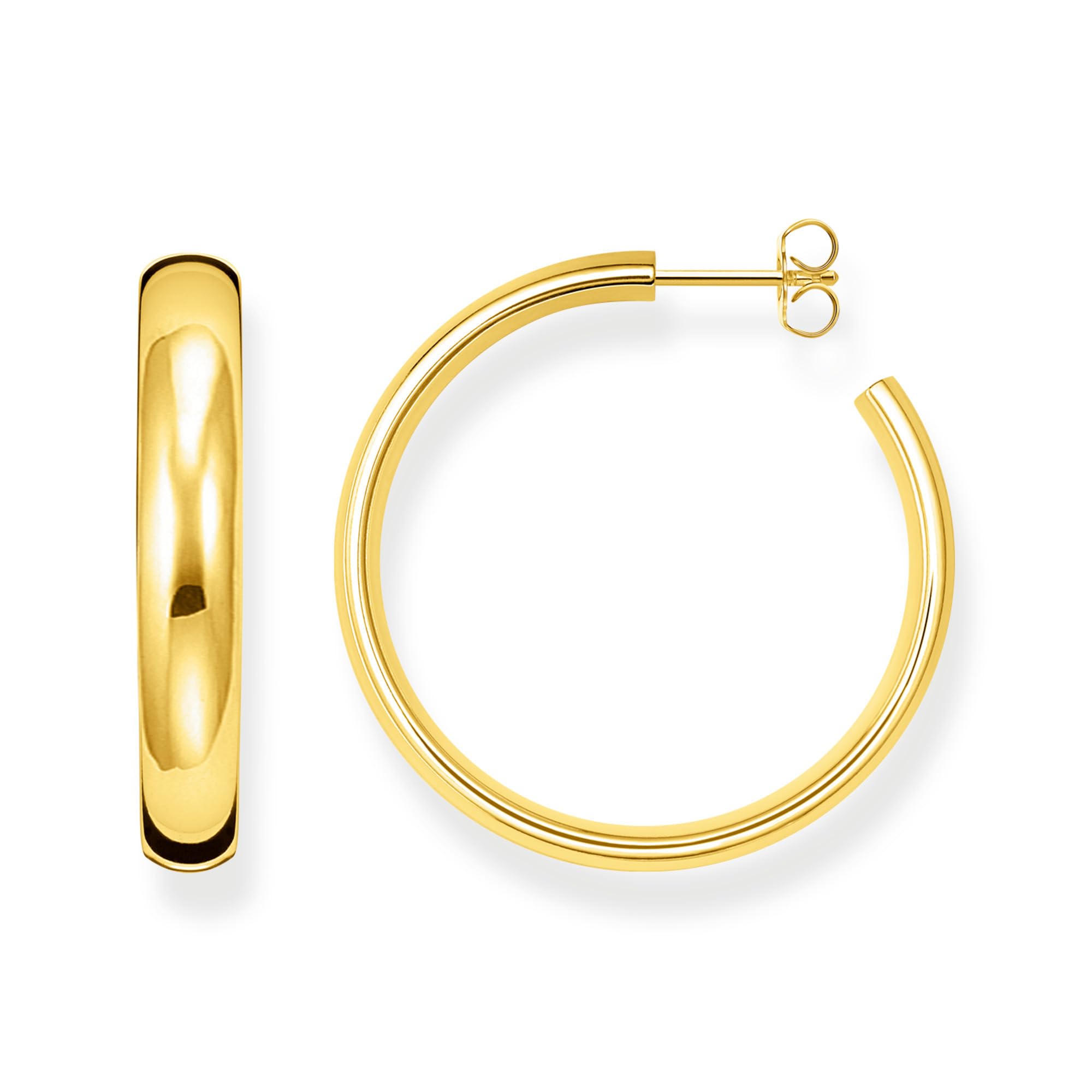 THOMAS SABO Gold-plated medium chunky hoop earrings 18k Yellow Gold Plating, 925 Sterling Silver