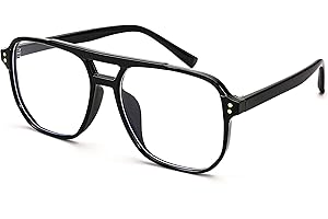 FEISEDY Blue Light Blocking Glasses Fake Nerd Clear Square Computer Lightweight Pilot Glasses Frame Oversized B2866