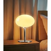 Anykonio Glass Mushroom Lamp, Mid Century Dimmable Lamp 3 Color Temperatures Table Lamp for Bedroom Living Room Bedside Lamp,