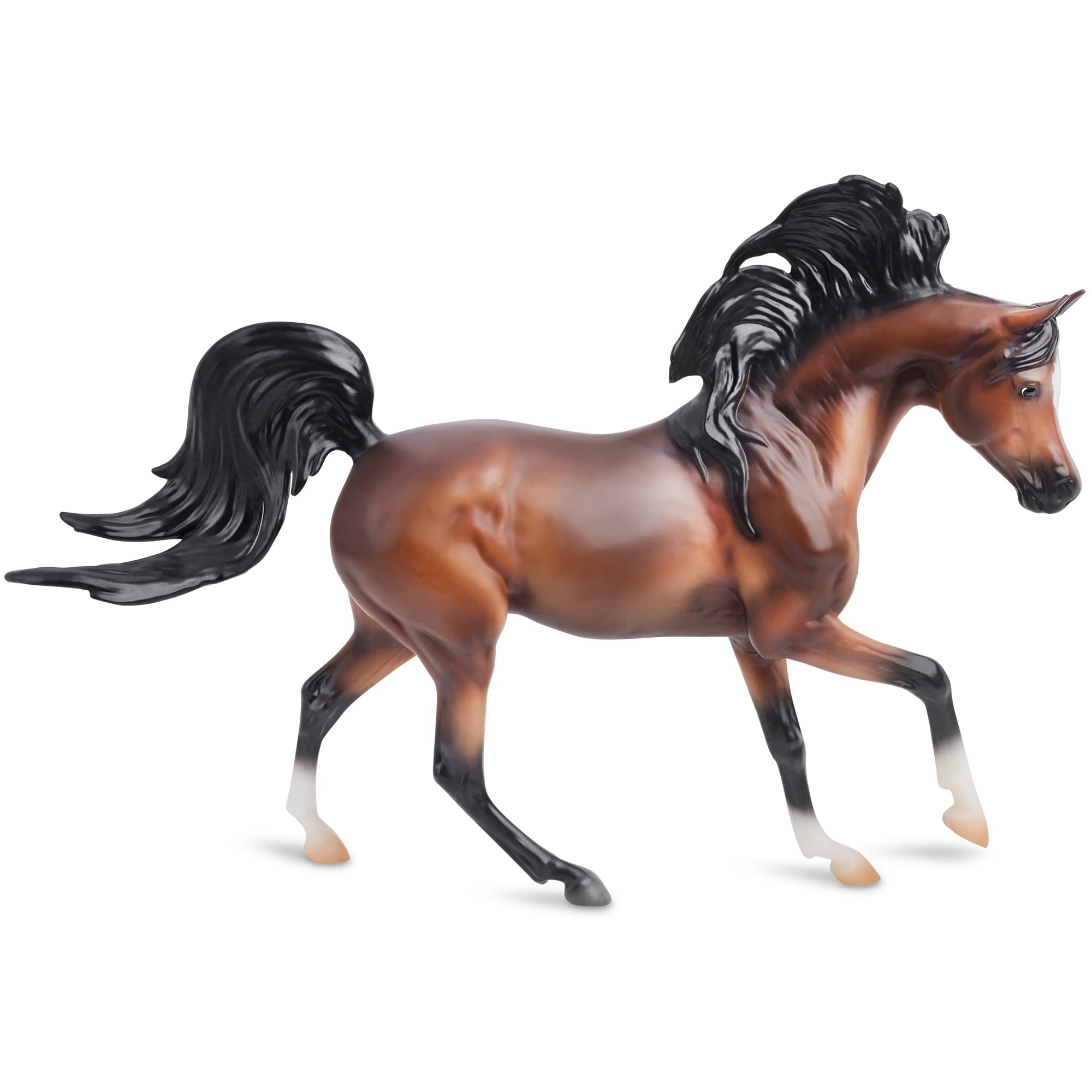 Bandai Breyer Freedom Series Mahogany Bay Arabian Horse Model, 15cm 1:12 Scale Mahogany Bay Arabian Horse Toy, Hand Painted Breyer Horse Toys Collectable Figures As Horse Gifts For Girls And Boys