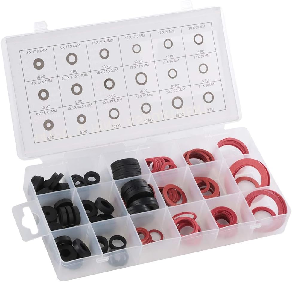 Samfox Plumbing Washer - O-Ring Tap Seal Plumbing Gasket Rubber Washer Assortment Set 141pcs, Black - Image 3