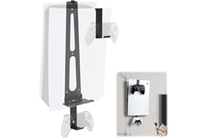 IRONDIY PS5 Wall Mount Stand, PS5 Wall Mount Kit for Playstation 5 Disc Edition and Digital Edition,Wall Vertical Bracket for Playstation 5,Mount The Console on Wall Near or Behind TV ,2 Controller Mounts