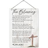 The Blessing Wood Sign - The Lord Bless You and Keep You, Christian Home Decors, Living Room Decor, Religious Artwork for Wall Decor, Bible Verse Wall Art, Housewarming Gift for Christian
