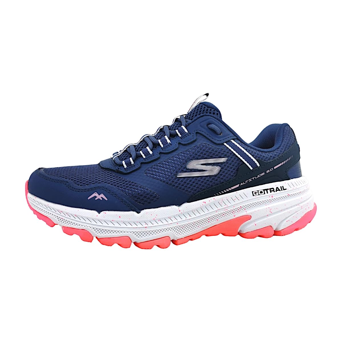 Skechers Women's GO Run Trail Altitude 2.0 - Ravine Women's Trail Running Shoes, Navy/Pink, 11 Wide Image