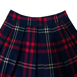 Girstunm Women's Pleated Vintage Skirt Floral Print